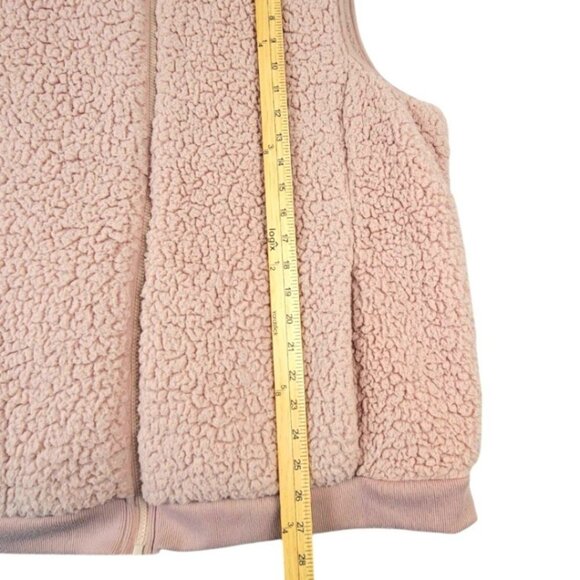 Womens plus 1X Time and Tru winter super cozy pink plush sherpa full zipper vest - Picture 9 of 12